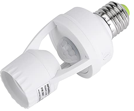 Tonysa E27 LED-Lampenfassung, Lichtschalter-Sockel, Verstellbarer Infrarot-Bewegungssensor, Langlebig und Energiesparend für Schlafzimmer, Schränke, Badezimmer