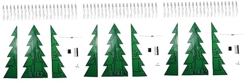 EXCEART Künstlicher Feiertagsbaum 3-Teiliges DIY-Musik-Set Weihnachtsdekoration Miniatur-Set Weihnachtsparty-Zubehör 3D-USB-Weihnachtsbaum Led-Löt-Sets Weihnachtsbaum Mit Lichterketten