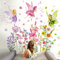 Groß Wandtattoo Blumenfee Wandaufkleber, Mädchen Feen Wandaufkleber Buntes Pflanze Blume Schmetterling Wandkunst Abziehbilder Peel and Stick Wandaufkleber für Schlafzimmer Kinderzimmer