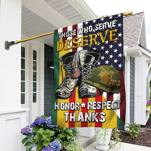 Dekorative Fahnen Verblassen Beständig Garten Flagge Langlebig Indoor Flagge Décor Für Festival Yard Vietnam-Veteranenflagge. Diejenigen, Die Dienen, Verdienen Ehre, Respekt, Dank 30x45cm