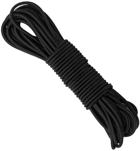 3mm*10m Corda Elastica,Cordino Elastico,Adecuado para Tiendas de Campaña, Mochilas, Cuerdas, Gorros de Goma(Negro)
