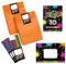 Minkocards 12 Einladungskarten zum 10. Kindergeburtstag Mädchen Jump Trampolin Einladungen zehnte Mädchengeburtstag incl. 12 Umschläge, 12 Partytüten/orange, 12 Aufkleber