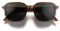 LONDON MOLE® Hollywood Sonnenbrille – Quadratische Brille mit UV400-Schutz – Unisex (Glänzendes transparentes Braun, schwarze Gläser)