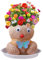 Blumenkopf Puppen Pflanze, 2 Stück Blumenkopf Bonsai mit Tablett für Garten Zuhause Dekoration, Züchten Sie Ihre eigene Pflanze, Lustiges Experiment Geschenk für Kinder Herren Damen Jungen Mädchen