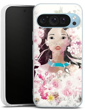 Silikon Hülle kompatibel mit Google Pixel 9 Case transparent Handyhülle Pocahontas Disney Offizielles Lizenzprodukt