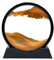 AzureLeap Peinture de Sable Mobile - Cadre Sablier, Images de l'art du Sable en Mouvement, Sable Dynamique dans un Verre Rond, 3D Sable de Paysage pour le Bureau Maison Décoration（Jaune, 7 Pouces）