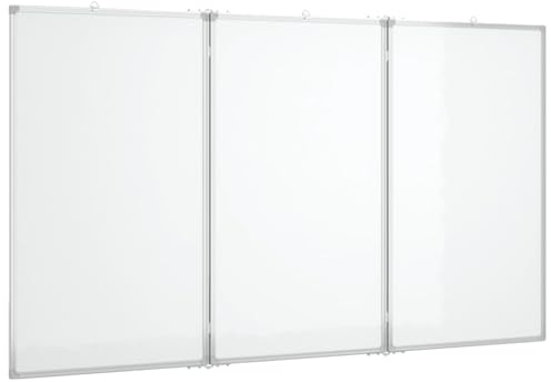 Tableau blanc magnétique pliable 180x100x1,7 cm aluminium