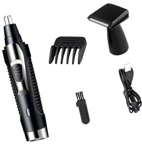 WOONEKY 1Satz Akku-nasenhaarschneider für Männer Multifunktionaler Elektrischer Haarschneider mit Edelstahlkopf Waschbar Präzise Klingen für Nasen Ohrhaare Tragbar und Kompakt