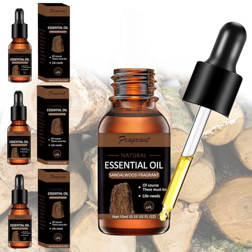 Darryy Ätherische Öle Set für Diffuser 3 x 10ML, 100% Naturrein Aromatherapie Duftöl, Aroma Öl Geschenkset für Seife, Kerzen, Luftbefeuchter, SPA (3, Sandelholz)
