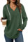 Cuptacc Kapuzenpullover Damen Mit Kordelzug Hoody Damen Mit Kapuze V Ausschnitt Pullover Elegant Jogging Jacke Dunkelgrün Groß L 42-44