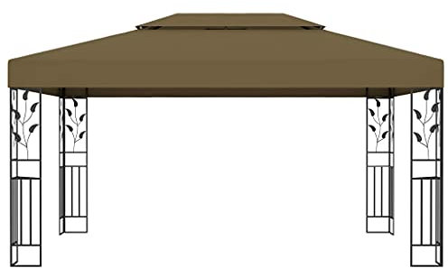 Tent Pavillon Pergola Pavillons - Pavillon mit Doppeldach 3x4 m Taupe 180 g/m² für Party Garten Camping Terrasse