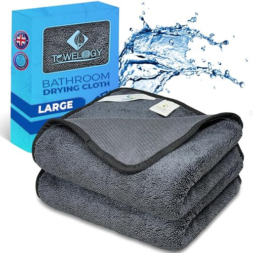Towelogy® Bathroom Cleaning Cloth, Super Absorbent Cloth Microfibre Shower Cleaner Towel for Tile, Glass, Screen and Mirrors, Thickened Magic Cloths (Large)