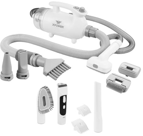 XPOWER Pet Grooming Vacuum Kit with Pet Grooming Tools (B-117)