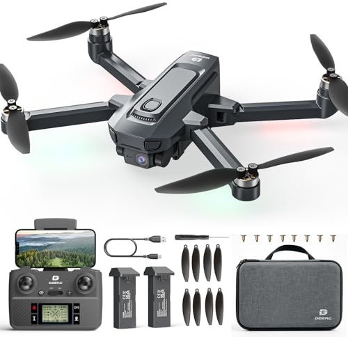 DEERC D35 GPS Drones with Camera for Adults 4k, Foldable RC Quadcopter Drone for Beginners with Follow Me, Return Home, Brushless Motor, 5G Transmission, <25mW, <14 dBm, 40 Mins