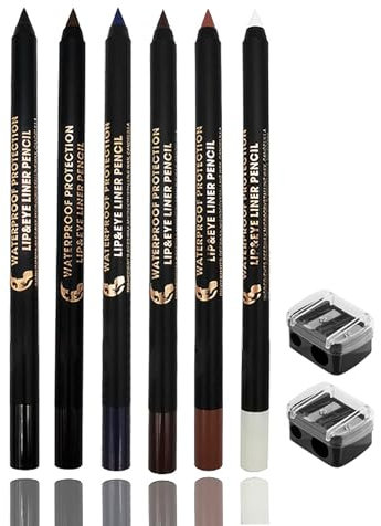 Bunte Eyeliner Wasserfest, 6 Farben Lidschatten Eyeliner Stift Set, Matte Kajalstift für Frauen, Wischfest & Langanhaltend Eye Liner, Hohe Farbwiedergabe Kajal Stift, Augen Makeup, Einfach zu Färben