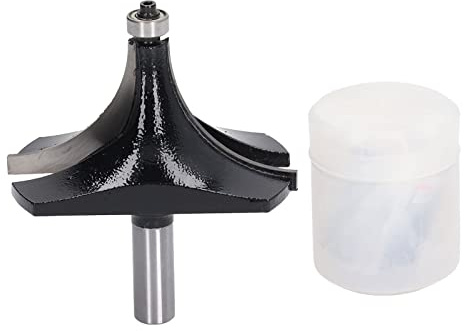 Glomora Roundover Router Bit 1/2in Shank,Tungsten Carbide Round Over Cutter Tool Bearing Guide for Edging Forming Rounding 3-1/2 Inch Diameter R1-1/2 Inch Radius