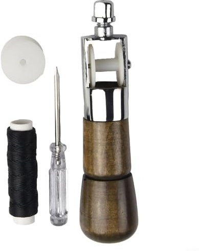 Punteruolo da cucito per progetti fai da te su vele e tessuto tenda kit completo con punteruolo e filo nero