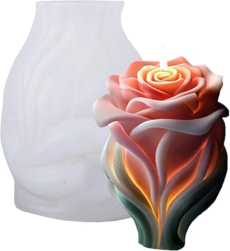 Tcdwla Kerzenformen Silikon,3D Silikonformen Gießformen,Kerzen Formen,B | Einfach zu Demontieren, Kerzengießformen für DIY Kerzen Seife, für Valentinstag, Weihnachten, Geburtstag