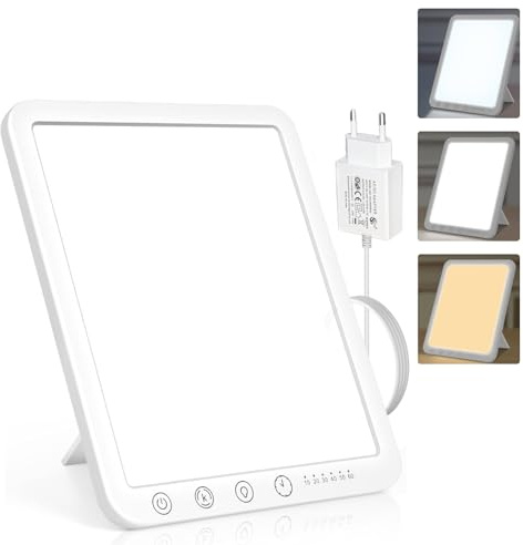 Sotipevs Tageslichtlampe 15000 Lux, UV-freie LED Lichttherapielampe Tageslicht, LED Daylight Lampe, Touch-Control Sonnenlicht Lampe, Vollspektrumlampe für Zuhause/Büro