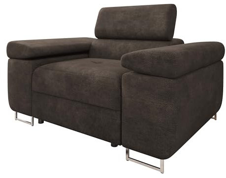 Mirjan24 Sofa Torezio I mit Einstellbare Kopfstützen, Einzelsofa, Polstersofa, Füße aus Metall Chrom, Sofagarnitur, Wohnlandschaft, Couchgarnitur (Lumo 40)