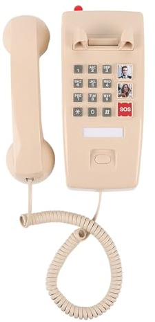ZBIianxer Téléphone Fixe de Vintage avec Cadrans Design rétro, réception pour Une Utilisation Bureau à Domicile, téléphone d ' Urgence sans Batterie pour Le Bureau à Domicile