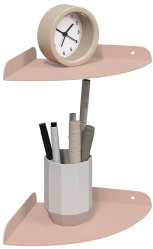 vidaXL Schwebendes Regal mit Regal 2 pcs Rosa 18 x 18 x 2 cm, Wohnzimmer, minimalistisches Design, schwebendes Regal, platzsparend, Moderne Wandmontage für Deine Deko