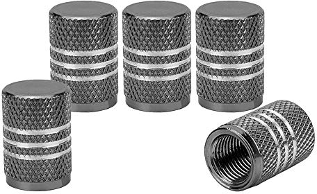 SENZEAL 5X Silber Um Ventil Staubschutzkappen Aluminiumlegierung Staubdicht Reifen Luftventil Abdeckungen Grau