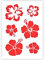 QBIX Pochoir fleurs aloha - Pochoir fleurs - Pochoir fleur Hawaii - Format A5 - Pochoir bricolage réutilisable pour enfants, destiné à la peinture, la pâtisserie, l'artisanat, le mur et l'ameublement