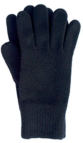 FosterNatur, Herren Handschuhe/Fingerhandschuhe, 100% Wolle extrafine (9,5, Schwarz)
