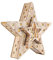 Spetebo LED Deko Holz Stern im 2er Set mit 16 LED - 33,5 x 33,5 x 6 cm - Weihnachtsstern beleuchtet Tischdeko Fensterdeko