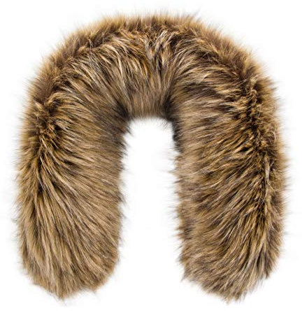 Futrzane Classic Fourrure pour Capuche - Col Amovible - Echarpe Fausse Fourrure (XS, Bronze Classic)