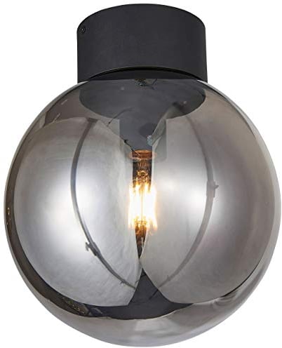 BRILLIANT Lampe Astro Deckenleuchte 25cm schwarz/rauchglas | 1x A60, E27, geeignet für Normallampen (nicht enthalten) | Für LED-Leuchtmittel geeignet