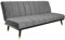 invicta INTERIOR Elegantes 3er Sofa Petit BEAUTÉ 180cm grau Samt mit Schlaffunktion Schlafsofa Schlafcouch