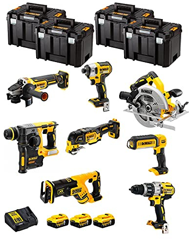 Kit DWK803T (DCD996 + DCH273 + DCG405 + DCF887 + DCS355 + DCS367 + DCS570 + DCL050 + 3 Batterien 5,0 Ah + Ladegerät + 4 x TSTAK VI)