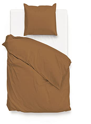 ZO! HOME Bettwäsche Satinado 135x200 100% Baumwolle Mako-Satin Cognac Brown