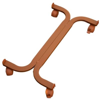 Tecnokit: Carrello Rettangolare Porta Piante e Fiori, 58x30cm, fioriere 80cm, tasselli Regolabili, spostare con facilità, 4 Ruote in plastica con Freno, carico kg 120, Robusto, Acciaio. (Cotto)