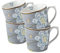 Laura Ashley Set/4 mugs 10 oz Midnight Pinstripe in giftbox Heritage Collectables