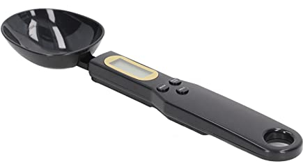 Zerodis Weighing Spoon Scale, ABS Easy Cleaning Black Widely Usage Food Scale Spoon Maximum 500g for Home Use