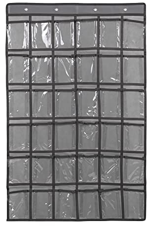 SAVORLIVING Organizer zum Aufhängen über der Tür, Handy, zum Aufhängen, Klassenzimmer, Diagramm, Wand, Tür, Schrank, zum Aufhängen, strapazierfähige Stoff-Aufbewahrungstasche (Grey, 36)