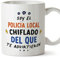 MUGFFINS Tazas para POLICÍA LOCAL hombre - En Español - Todos te advirtieron - 11 oz / 330 ml - Regalo original y divertido