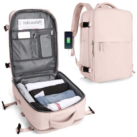 SZLX Zaino Ryanair 40x20x25 Bagaglio a Mano Borse da Cabina per Easyjet 45x36x20 Zaino da Viaggio Donna con Porta Ricarica USB, Borsa da Viaggio Computer Impermeabile Casual Daypack
