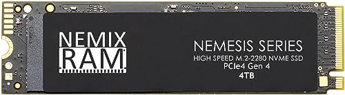 NEMIX RAM Nemesis Series M.2 2280 Gen4 NVMe SSD de 4 To pour machines de jeu PlayStation 5 et PC Vitesse d'écriture la plus rapide jusqu'à 7415 Mbps. Prend en charge PCIe 4 (rétrocompatible PCIe3)