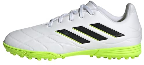 adidas Copa Pure.3 Turf Boots Fußballschuhe, Cloud White/Core Black/Lucid Lemon, 36 2/3 EU