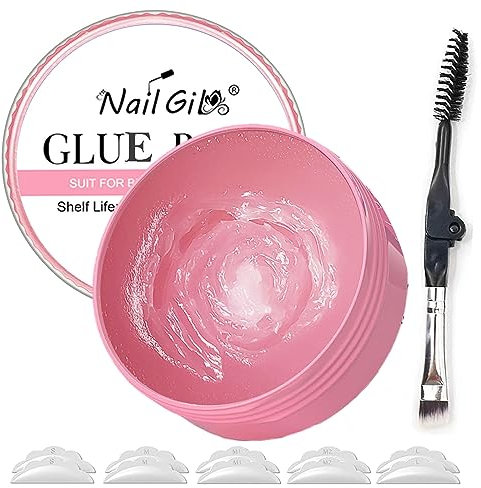 Lash Lift Glue Balm, 2023 Upgrade Lash Lift Glue Adhesive, 2 in 1 Strong Sticky Glue Balm for Eyelash Lift Brow Lamination, Professional Use for Salon, Strawberry Flavor, 0.35oz