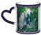 Evealyn Wasserfall im Dschungel bedruckte Kaffeetasse Farbwechsel Tasse Wärmewechsel Keramik Kaffeetassen Sternenhimmel Wärmeempfindliche Teetassen für Männer Frauen