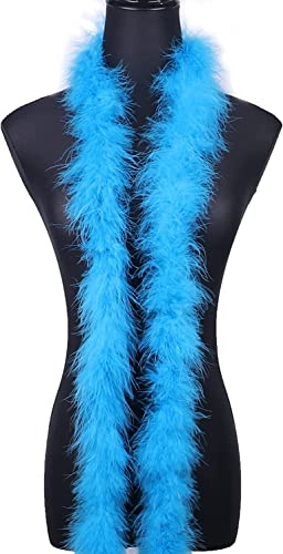 Blaue Federboa – 200 cm Kostüm-Accessoire, 1920er Jahre Burlesque Federn Boa für Junggesellinnenabschiede, Festivals, Partys, Halloween, Weihnachten