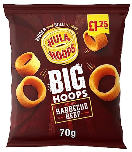 Hula Hoops Big Hoops Potato Rings 20x70g £1.25 PMP (BBQ Beef)