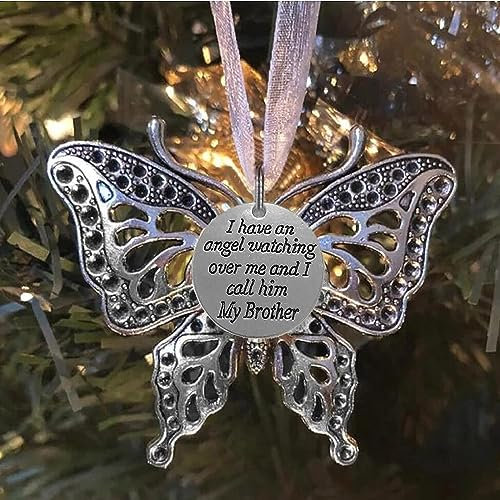BTORER 2024 Christmas Decorations Metal Butterfly Pendant, Creative Hollow Carving Exquisite Butterfly Memorial Family Pendant Christmas Tree Decoration, Yard/Window/Room/Car/Home Ornament