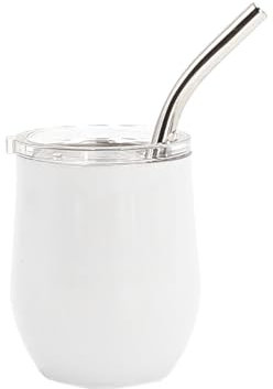 Siesta Drinkware - Mini Shot Weinglas mit einem Fassungsvermögen von 57 ml - doppelwandig, vakuumisoliert - rutschfester Boden - Edelstahlbecher - anpassbar (weiß)