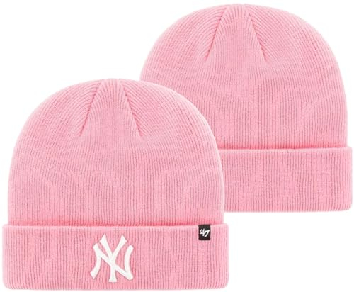 '47 MLB Beanie-Mütze für Erwachsene, unisex, Primär-Logo, Team-Farbe, Einheitsgröße, New York Yankees Rose Pink, Einheitsgr��e
